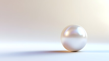 Obraz premium A single white pearl with a soft glow on a blank background