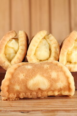beautiful oriental decorated sweets with cream, bean jam and others