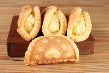 beautiful oriental decorated sweets with cream, bean jam and others