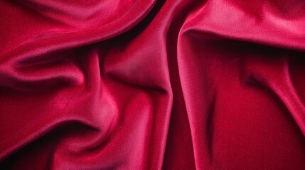 Obraz premium Luxurious Plush Velvet Fabric in Deep Rich Color with Subtle Sheen, Close-up with Copy Space for Text