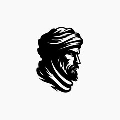 Desert Man Silhouette Vector Logo Design
