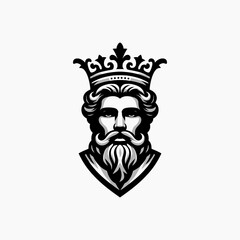 elegant king silhouette vector logo design