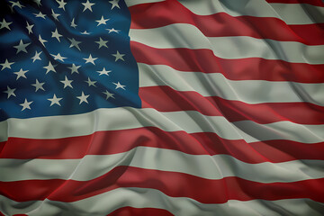 Fototapeta premium An elegant close-up view of the American flag, showcasing its vibrant colors and intricate details of the fabric.