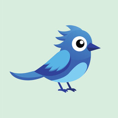 Cartoon blue Bird vector with saparated layer