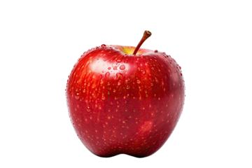 Red apple half isolated on white background