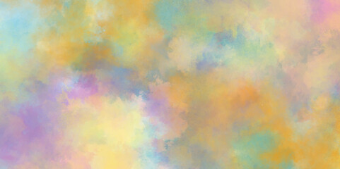 Colorful and acrylic Rainbow color watercolor grunge texture background, pastel watercolor paper textured illustration with splashes, Creative paint gradients multicolor watercolor background.