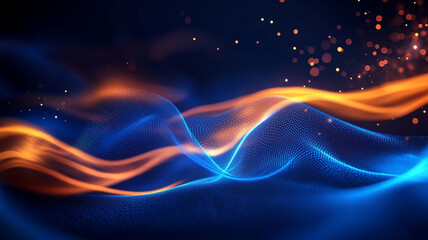Abstract wave particle technology background