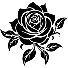 black rose vector illustration flower