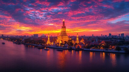 Naklejka premium Wat Arun at sunset