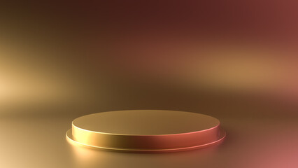 Gold product podium background stand display for premium products.