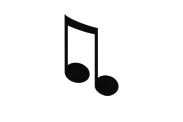 Single eighth note quaver isolated against a stark white backdrop, poised as the focal subject in a high-quality stock photograph, emphasized by defined bold lines, musically perfect, clarity