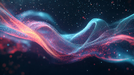 Abstract wave particle technology background