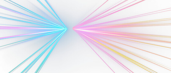 Colorful laser light beams converge in a dynamic display isolate on transparent background, cutout, png
