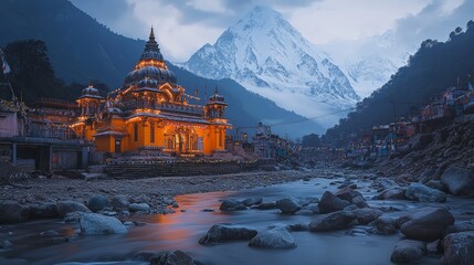 Gangotri Temple in early morning