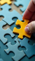 Fototapeta premium New Joiner Teamwork Problem Solving Job Fit Concept Jigsaw Puzzle