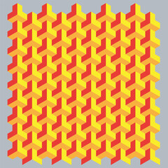 Red and yellow herringbone check pattern vector image