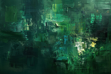 close up horizontal abstract illustration of painted green textured background surface