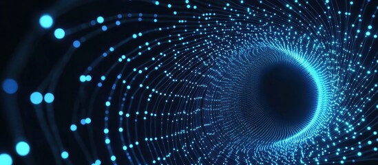 Abstract Digital Tunnel with Glowing Lights