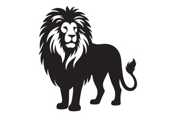 Basic Black Lion Silhouette Vector Drawing