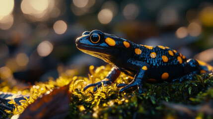 Obraz premium Close-Up Shot of a Vibrantly Colored Frog in its Natural Habitat