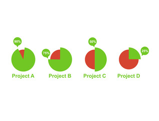 business vector data column data pie chart