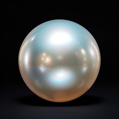 Closeup of a beautiful pearl on a deep black background