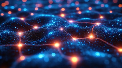 Obraz premium abstract backgroun with glowing neon lines data transfer concept scientific digital wallpaper of neurolink