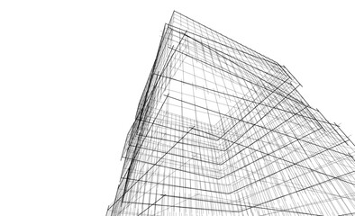 abstract architecture design 3d illustration