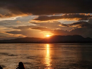 Sunset over river Brahmaputra at Guwahati