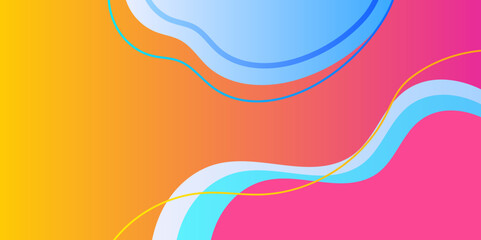 Dynamic wave orange blue colorful Abstract design banner.