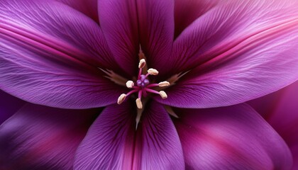 Fototapeta premium Purple lily flower extreme closeup macro photo detail foliage petal surface