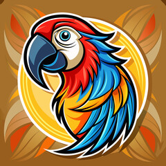 Obraz premium Parrot cartoon colourful graphic design
