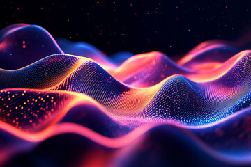 Fototapeta premium Abstract wave particle technology background