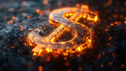 abstract financial backgroun gol dollar symbol in the dark