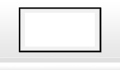 Obraz premium picture poster frame mockup on white wallpaper. Photo frame mockup.