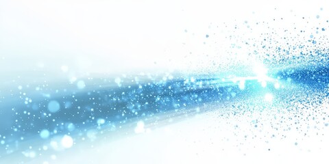 Abstract Blue Light Beam with Glittering Particles Background Dreamy and Futuristic Digital Art