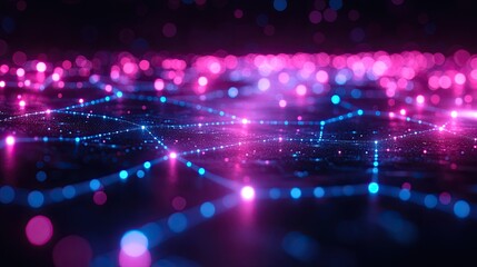 abstract geometric neon backgroun streaming service concept digital data transfer internet technology of future network dynamic zigzag lines glowing in the dark modern wallpaper