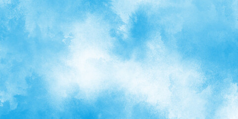 Natural Blue sky watercolor background texture for cover design, Grunge abstract cloudy blue smog texture art design, blue watercolor painting textured cloudy blue sky background.