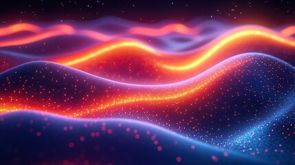 Obraz premium abstract multicolor spectrum backgroun bright orange blue neon rays an colorful glowing lines dynamic light waves