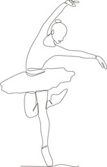 continuous line of beautiful women in the art of professional ballet dance