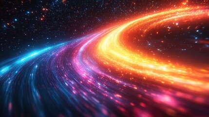 abstract multicolore spectrum backgroun bright orange blue neon rays an colorful glowing lines a stunning wide angle image of vibrant light waves