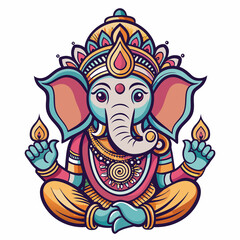 Obraz premium Ganesha cute graphic icon design