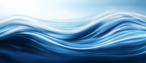 Digital artwork, abstract water waves, blue palette, flat design illustration