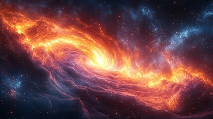 Fototapeta premium abstract neon backgroun black hole at the center of the vortex particles leave luminous traces fantastic wallpaper