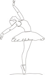 continuous line of beautiful women in the art of professional ballet dance