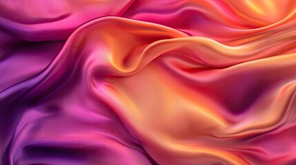 Obraz premium Digital rendering of a luxurious silk fabric with a gradient ombre pattern in rich, sunset colors. The smooth, flowing design is perfect for creating stunning, elegant textiles.