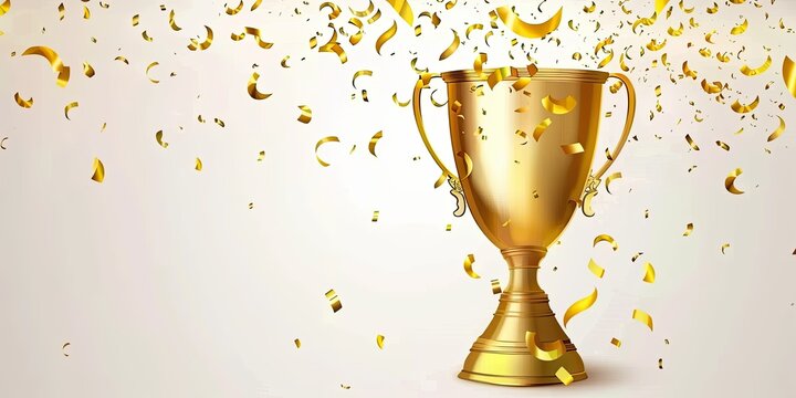 golden winners cup, isolated on white background