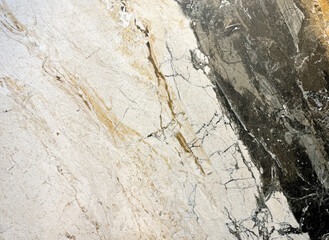 Fototapeta premium Golden white Patagonia marble in black and gold veinings. Luxurious golden white marble or granite, seamless background texture.