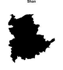 Fototapeta premium Shan blank outline map