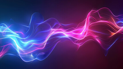 Fototapeta premium wallpaper design artwork of neon lighting colors, waves style, ai generated image